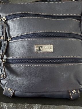 Tignanello Navy Leather Crossbody Bag